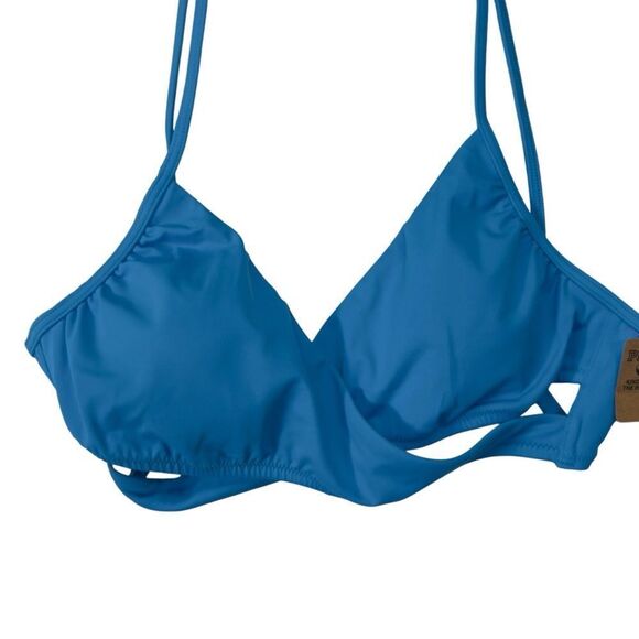 NWT‎ medium blue PINK BODY WRAP BIKINI TOP - Picture 5 of 14